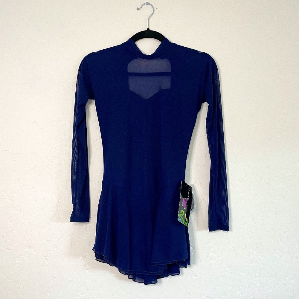 NWT Navy Figure Skating Leotard with Scrunchy
